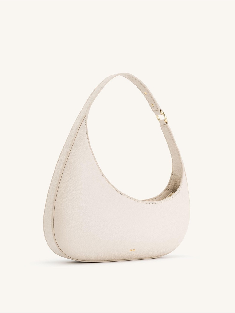 JW PEI Carly Saddle Bag Cream Pebbled Vegan Leather Hobo Shoulder Bag NWT
